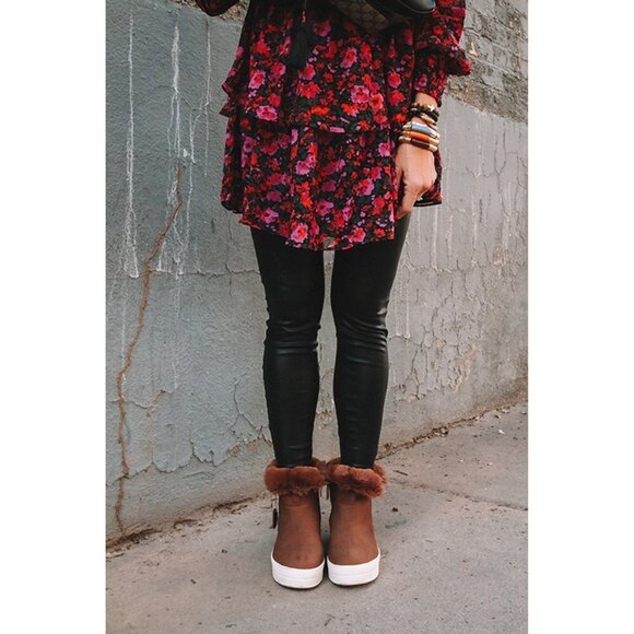 J/SLIDES NYC JSlides Tristan Faux Fur Platform Sneaker Bootie Black NWT - Picture 11 of 11